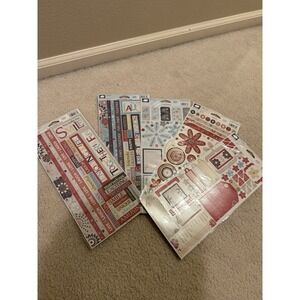 Set Of Five Pages Of Scrapbooking Stickers